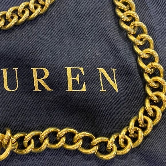 Ralph Lauren 2013 Collection Made in Italy Polished Brass Curb Link Chain Belt main image 9